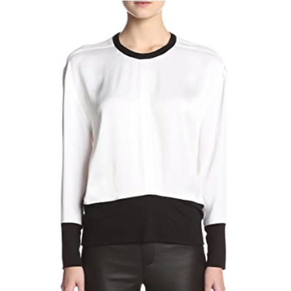 helmut Lang satin color block layered top - Picture 1 of 6